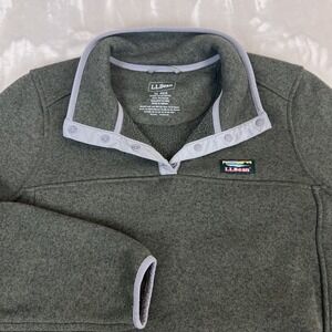 LL Bean Sweater Fleece Pullover Womens XL Green Gorpcore Hiking Outdoor Camping